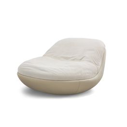 Sofá Cama Lounge Cuero Crema 134x133x75 cm
