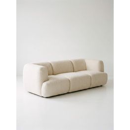 Sofá Jazzy Bouclé Ecru 3 Plazas 222x106x72 cm
