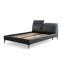 Cama Zermatt Cuero Azul Oscuro Queen 166x246x92 cm