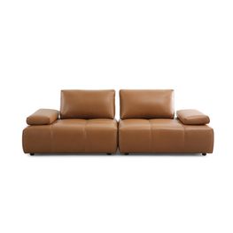 Sofá Reclinable Wink Cuero Café Claro 260x115x84 cm