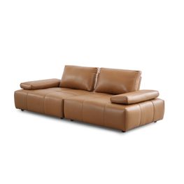 Sofá Reclinable Wink Cuero Café Claro 260x115x84 cm