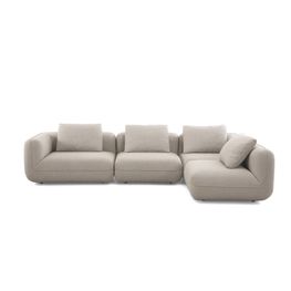 Sofá Modular Big Lounger Bouclé Gris Claro 350x214x69 cm