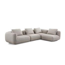 Sofá Modular Big Lounger Bouclé Gris Claro 350x214x69 cm